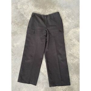 Larry Levine Pants Pinstripe Black White Trouser Pocketed Dress Size 10